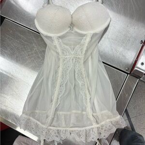 Victorias secret lingerie white and blue lace set!